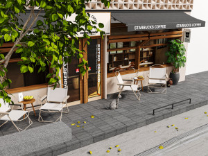 Storefront Shopfront Coffee Shop Retail City 3D Model