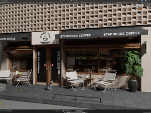 Storefront Shopfront Coffee Shop Retail City 3D Model