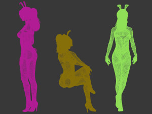 A cute bunny girl in a poses 3D Модель