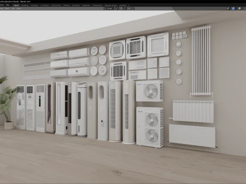 Air Conditioner and HVAC 3D Pack 22 3D Model