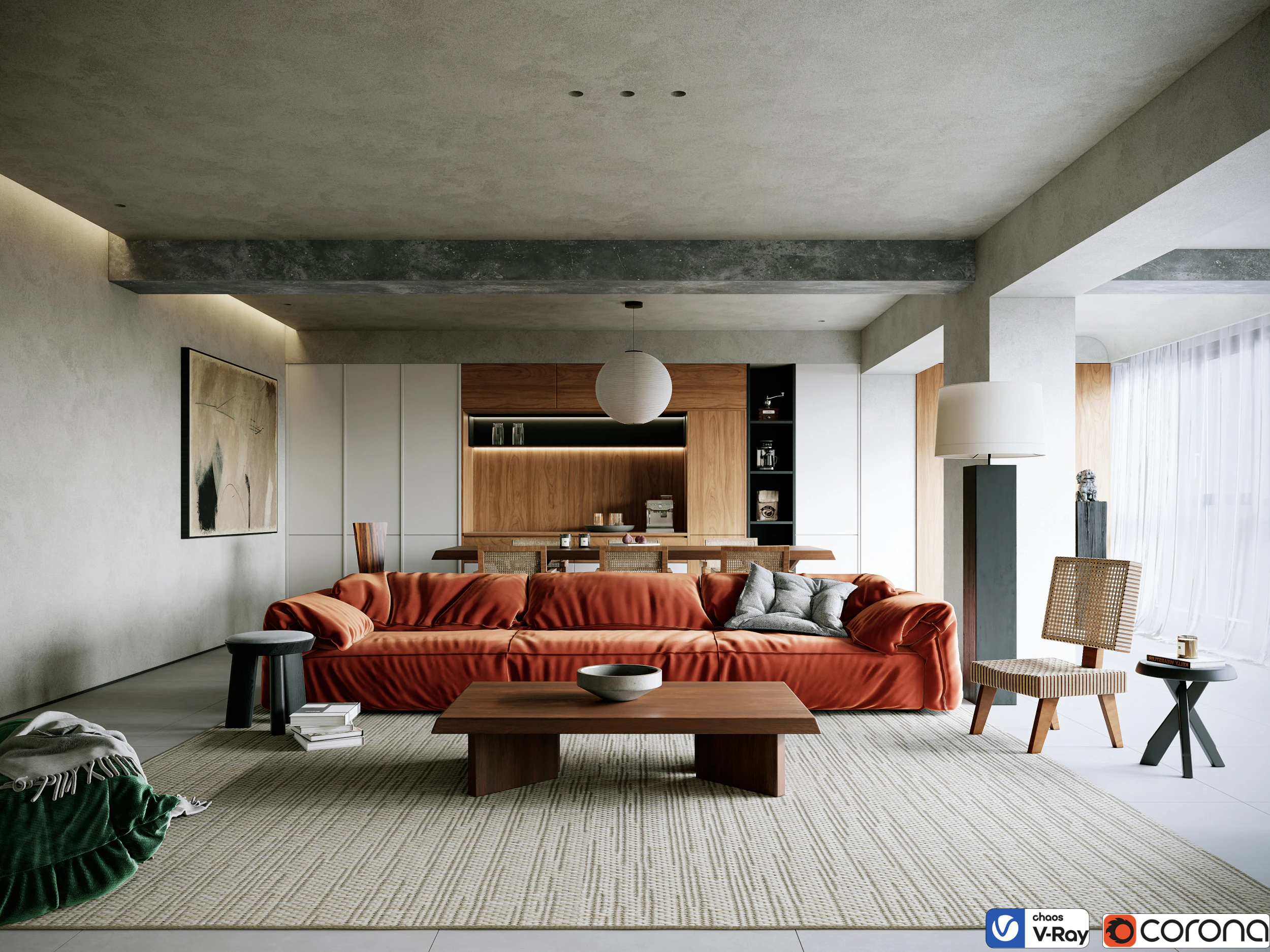 Apartment Scene interior 002 3D Model .c4d .max .obj .3ds .fbx .stl .blend 
