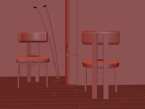 Art dining chair 035 3D 模型
