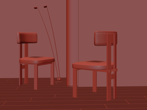 Art dining chair 035 3D 模型