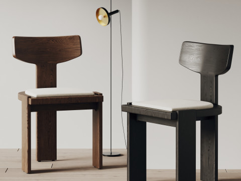 Artistic wooden chair 033 Model 3D
