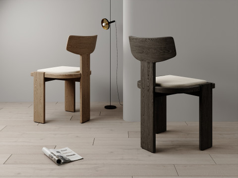 Artistic wooden chair 033 Modèle 3D