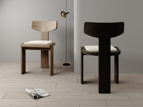 Artistic wooden chair 033 Modèle 3D