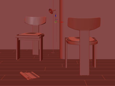 Artistic wooden chair 033 Modèle 3D