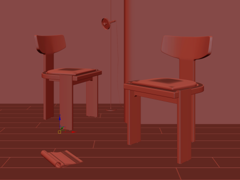Artistic wooden chair 033 Modèle 3D