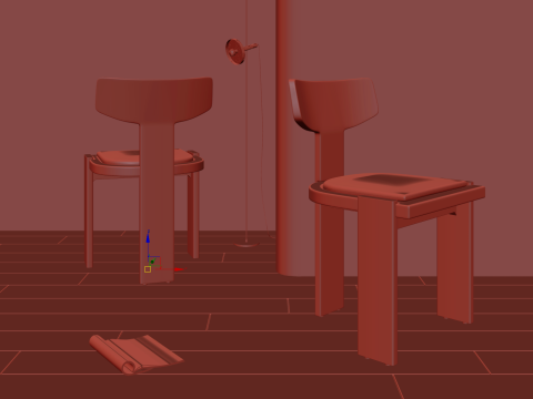 Artistic wooden chair 033 Modèle 3D