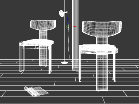 Artistic wooden chair 033 Modèle 3D