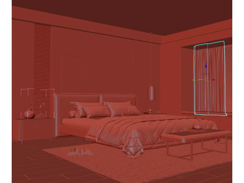 Bedroom interior 043 3D Model