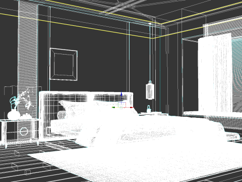 Bedroom interior 043 Modello 3D