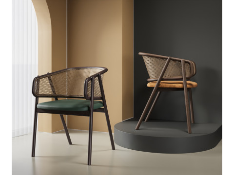 Cane Armchair 029 3D Model