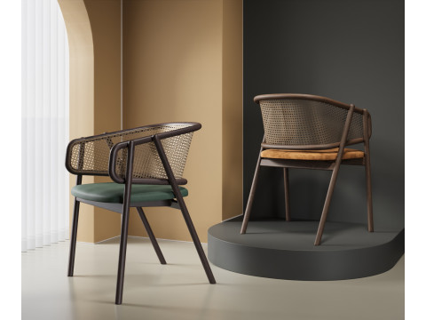 Cane Armchair 029 3D Model