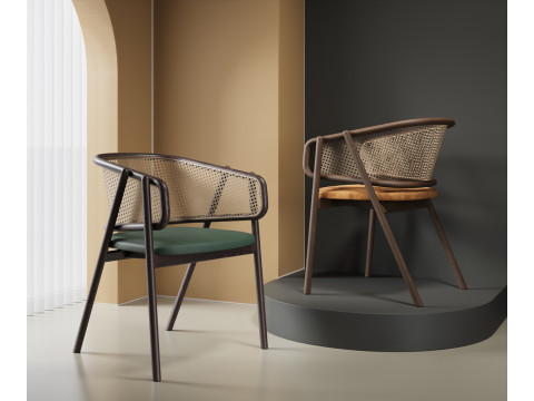 Cane Armchair 029 3D Model