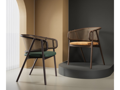 Cane Armchair 029 3D Model