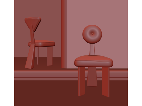 Classical dining chair 027 3D Model