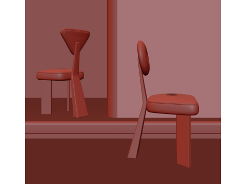Classical dining chair 027 3D Model