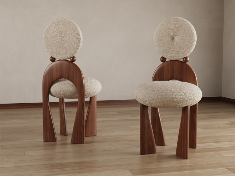 Classical dining chair 042 Model 3D