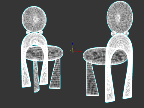 Classical dining chair 042 Model 3D