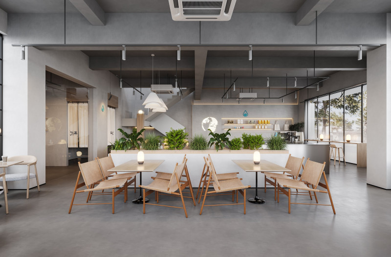 Coffee Shop 3D Industrial Style 040 Modelo 3D .c4d .max .obj .3ds .fbx .stl .blend 