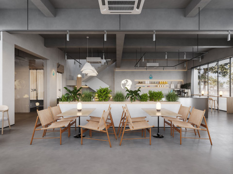 Coffee Shop 3D Industrial Style 040 Modèle 3D