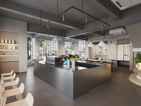 Cafeteria Estilo Industrial 3D 040 Modelo 3D