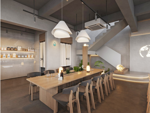 Coffee Shop 3D Industrial Style 040 Modelo 3D