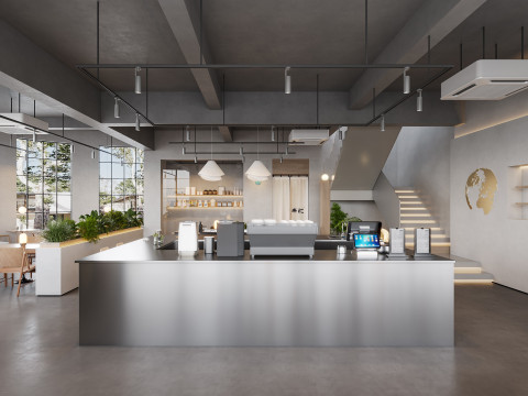 Coffee Shop 3D Industrial Style 040 Modelo 3D