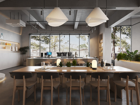 Coffee Shop 3D Industrial Style 040 Modelo 3D