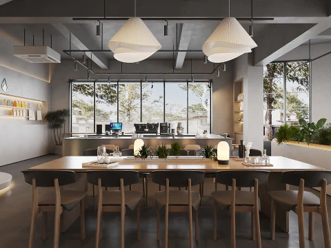 Cafeteria Estilo Industrial 3D 040 Modelo 3D