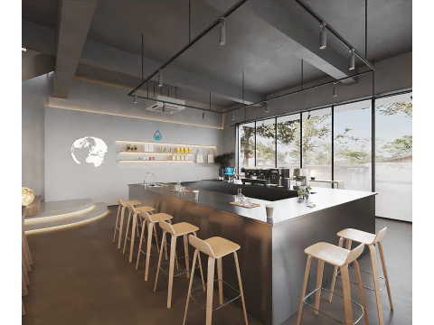 Cafeteria Estilo Industrial 3D 040 Modelo 3D