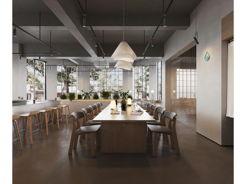 Cafeteria Estilo Industrial 3D 040 Modelo 3D