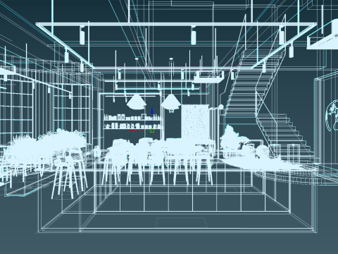 Coffee Shop 3D Industrial Style 040 Modelo 3D