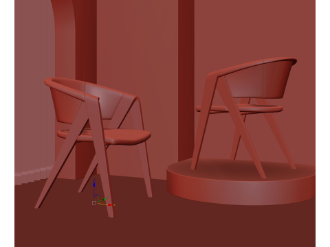 Courtyard leisure chair 036 Model 3D