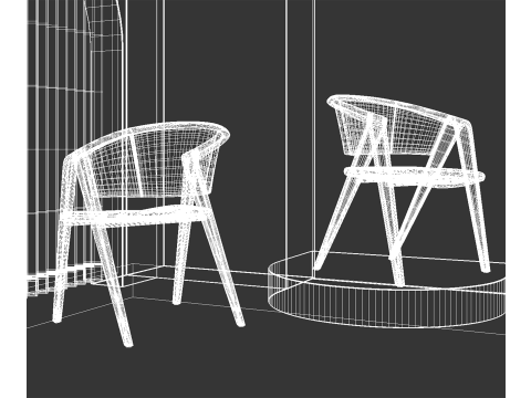 Courtyard leisure chair 036 Model 3D