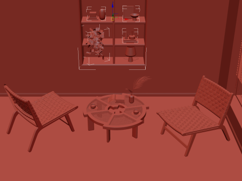 Courtyard leisure chair 037 3D Model
