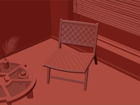 Courtyard leisure chair 037 3D Model