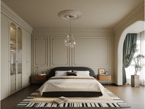 Cozy Bedroom interior scene 004 Modello 3D