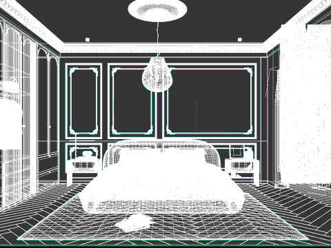 Cozy Bedroom interior scene 004 Modello 3D