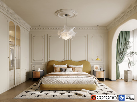Cozy Bedroom interior scene 006 Modèle 3D