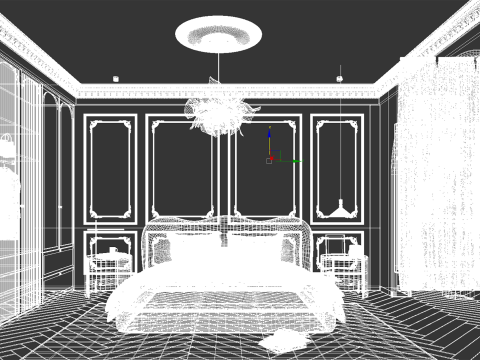 Cozy Bedroom interior scene 006 3D-Modell