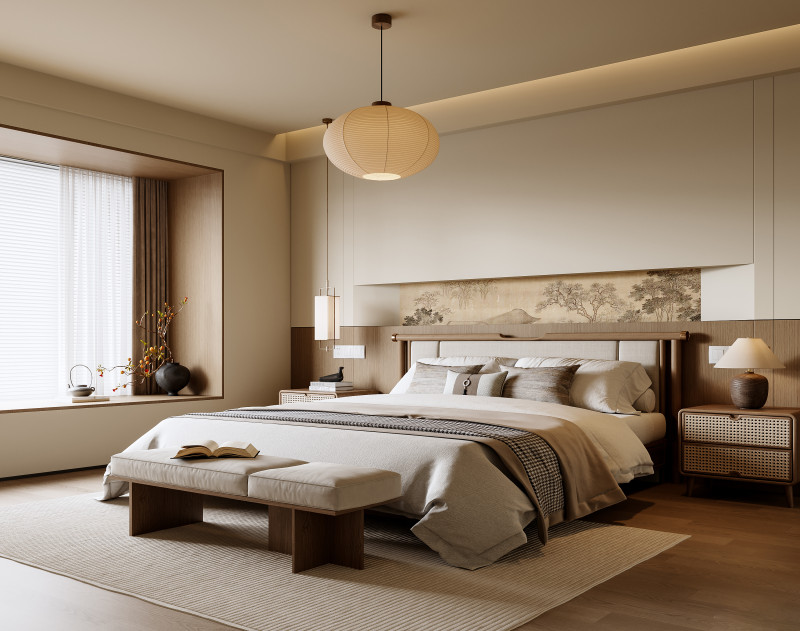 Cozy Bedroom interior scene 007 3Dモデル .c4d .max .obj .3ds .fbx .stl .blend