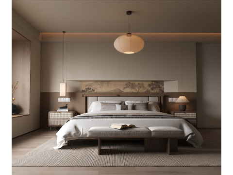 Cozy Bedroom interior scene 007 3Dモデル