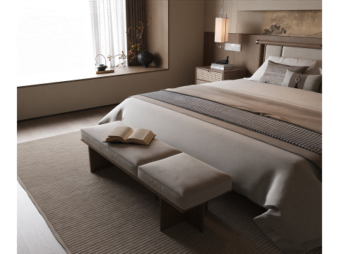 Cozy Bedroom interior scene 007 3Dモデル