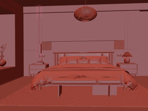 Cozy Bedroom interior scene 007 3Dモデル