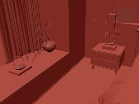 Cozy Bedroom interior scene 007 3Dモデル