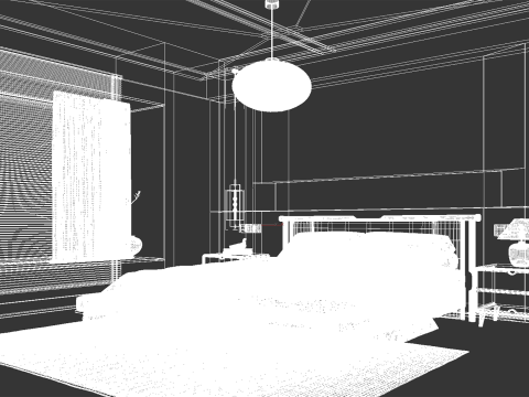 Cozy Bedroom interior scene 007 3Dモデル