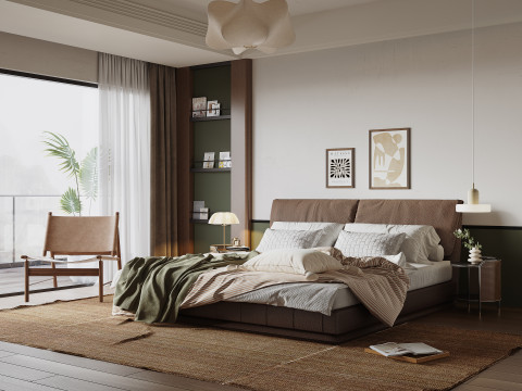 Cozy Bedroom interior scene 018 Modèle 3D