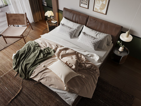 Cozy Bedroom interior scene 018 3D-Modell